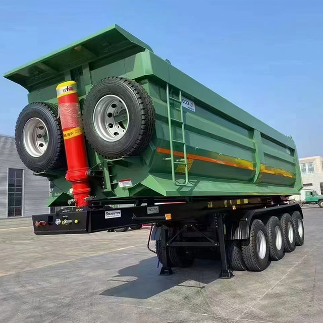 Semi-remorque hydraulique &agrave; d&eacute;charge arri&egrave;re automatique de 20 &agrave; 80 tonnes